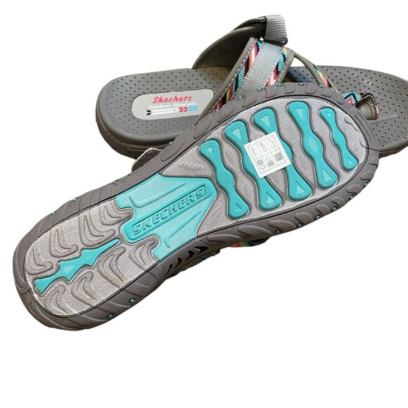 Skechers Thong Sandals Women 10 EU 40 Multicolor Strappy Adjustable Beach Casual - Picture 3 of 11
